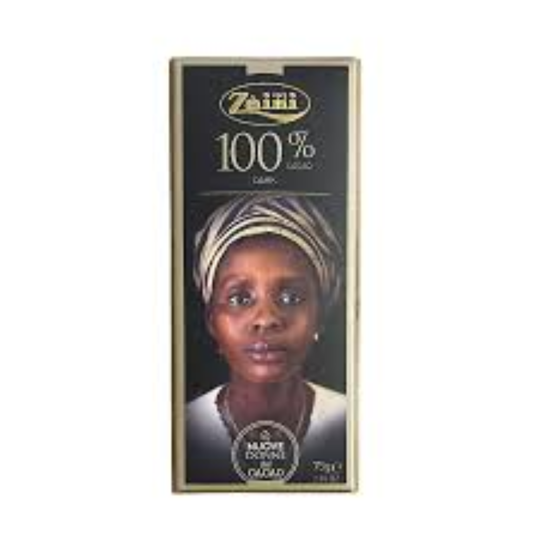 ZAINI 100%DARK CHOCOLATE BAR 75G